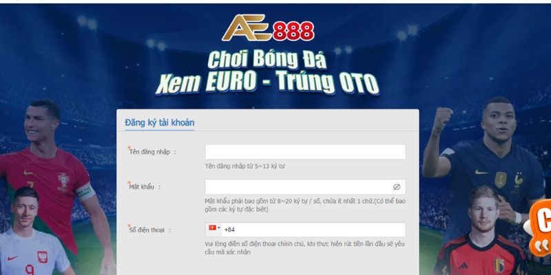 Chinh Phục Ae888 - Sân Chơi Đỉnh Cao Chuyên Nghiệp Nhất Năm Hướng dẫn tạo tài khoản nhà cái với 3 bước